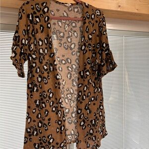 Lovely Melody Leopard Print Open Cardigan - Brown, Black, Cream